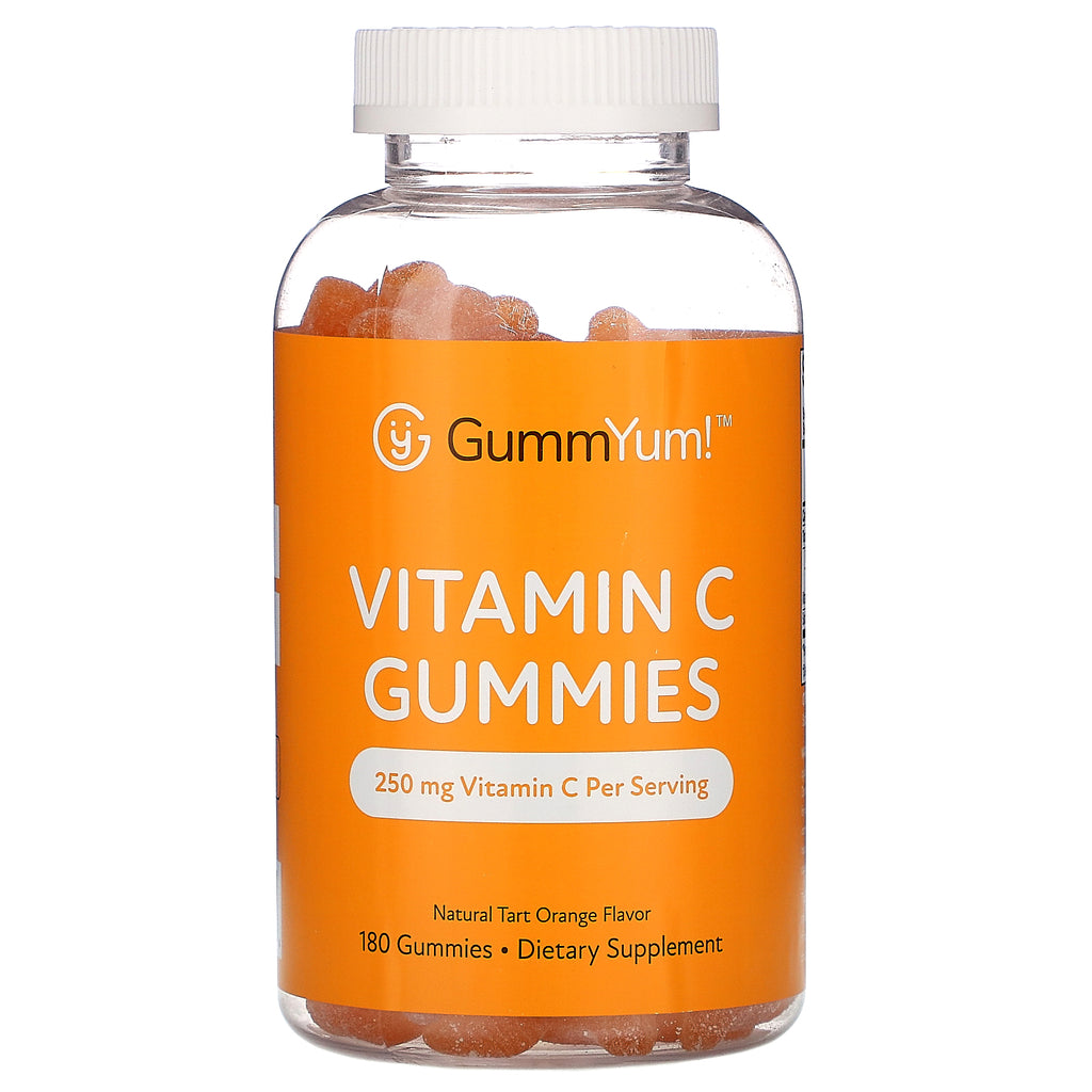 GummYum!, Vitamin C Gummies, Natural Tart Orange Flavor, 250 mg, 180 Gummies
