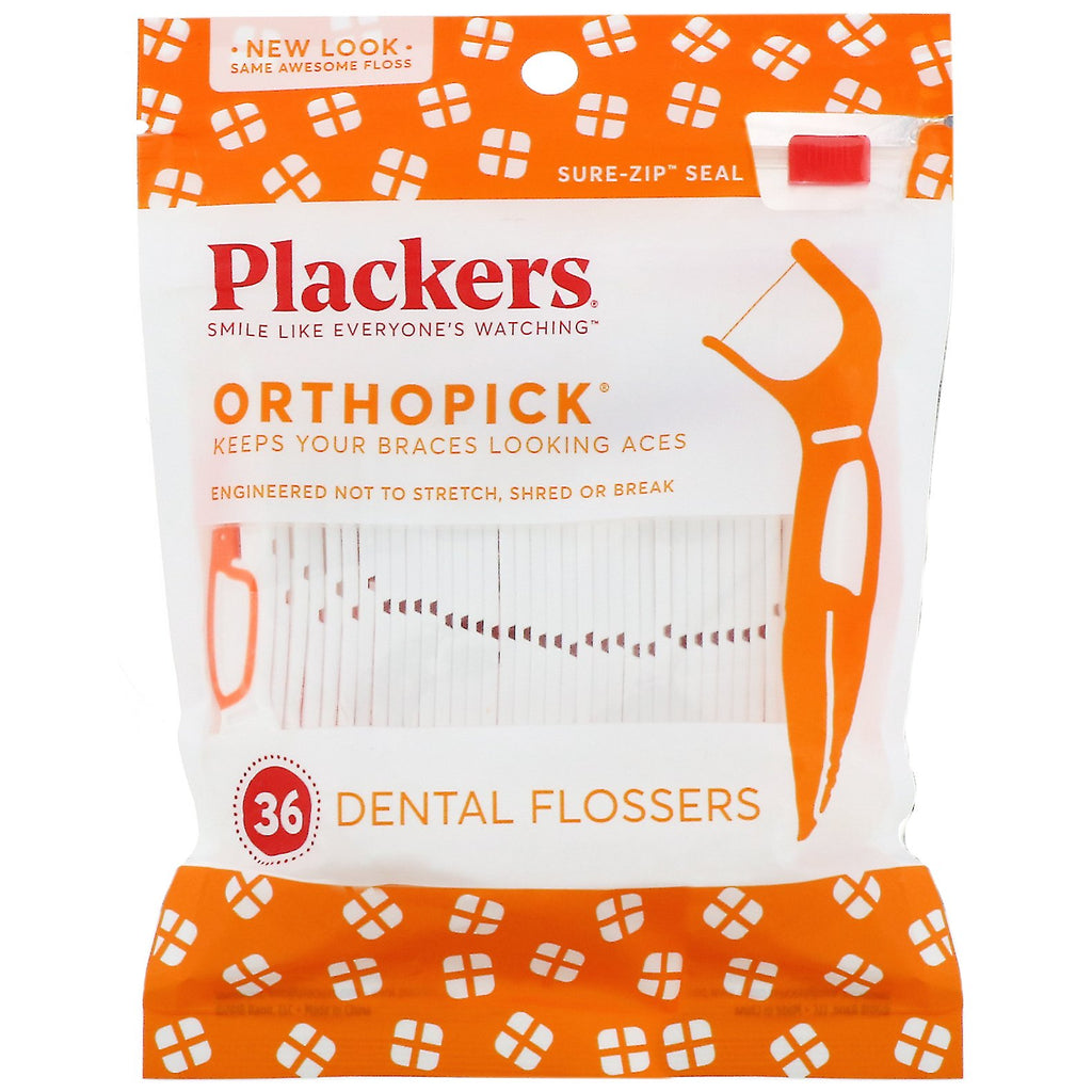 Plackers, Orthopick, Dental Flossers, 36 Count