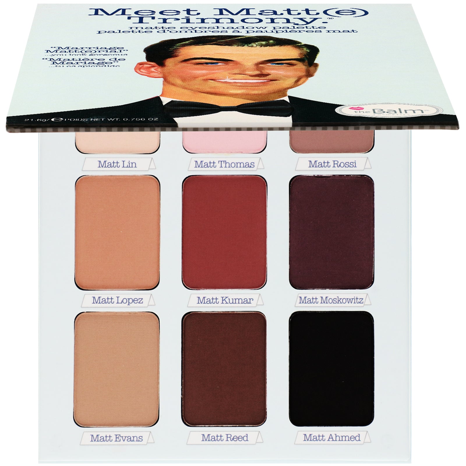 theBalm Cosmetics, Meet Matte Trimony, Matte Eyeshadow Palette, Marriage Matt(e)rial, 0.756 oz (21.6 g)