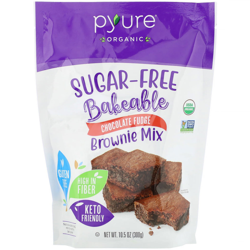 Pyure, Organic Bakeable, Sugar-Free Brownie Mix, Chocolate Fudge,  10.5 oz (300 g)