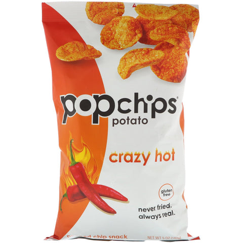 Popchips, Potato Chips, Crazy Hot, 5 oz (142 g)