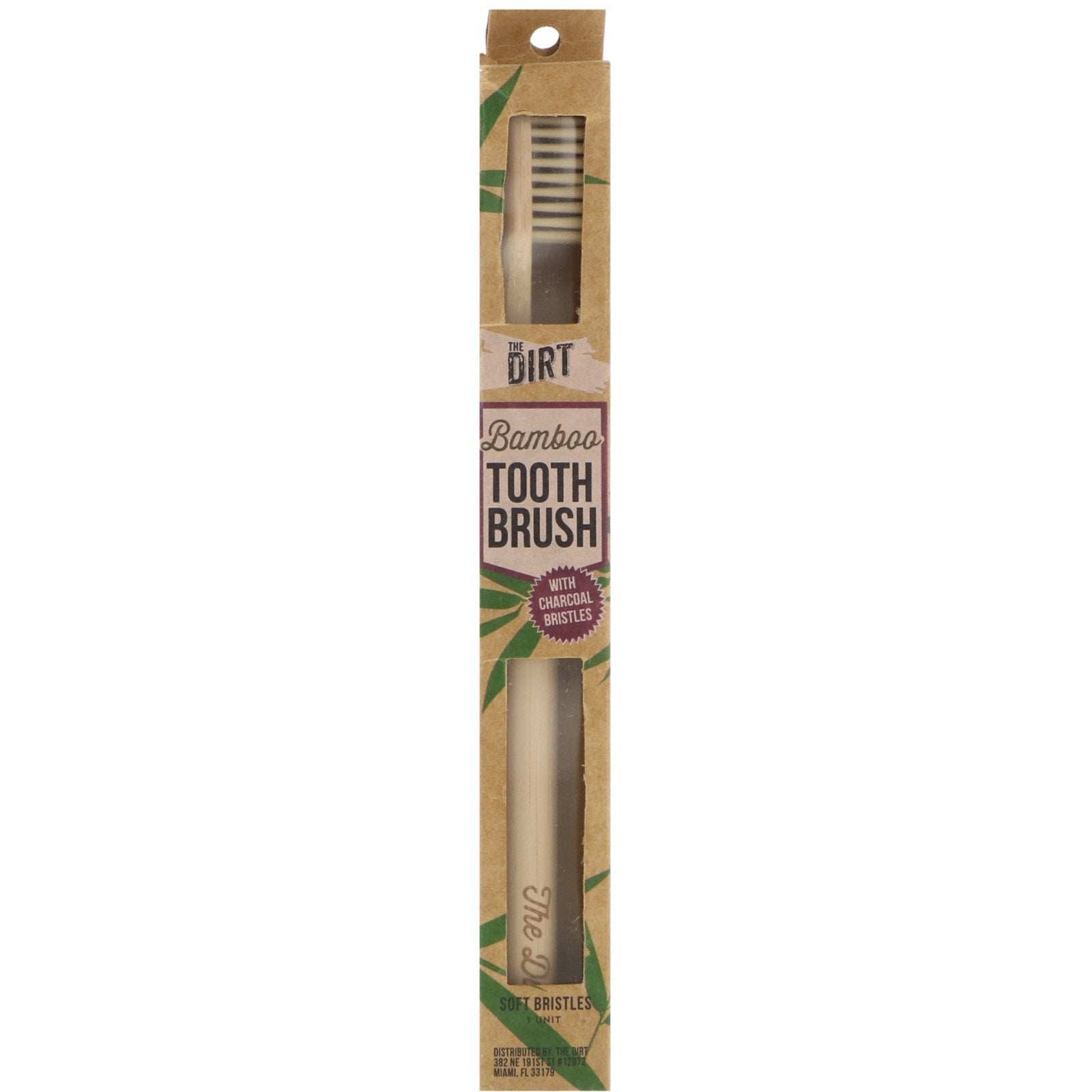 The Dirt, Bamboo Toothbrush with Charcoal Bristles, 1 Adult Toothbrush