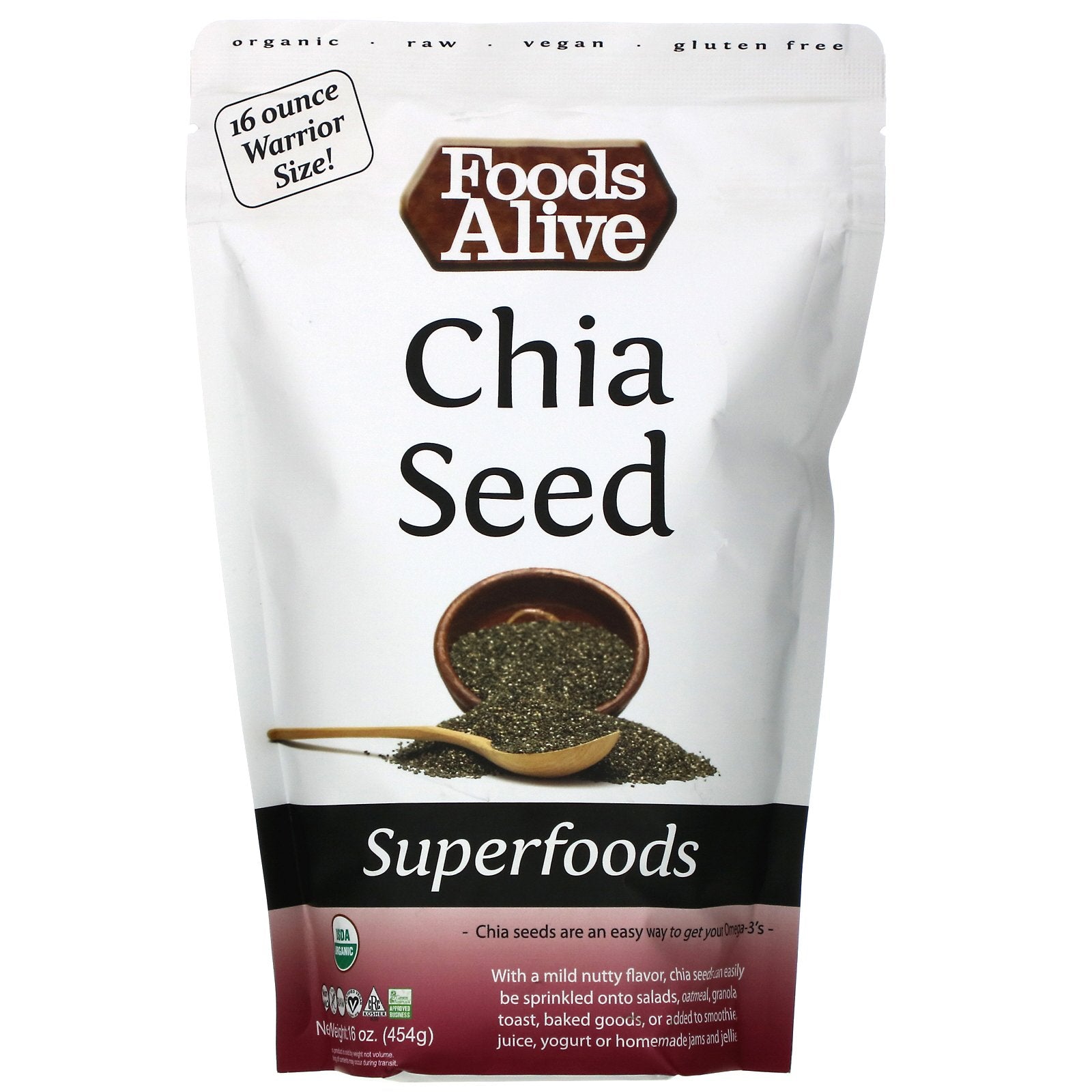 Foods Alive, Superfoods, Chia Seed, 16 oz (454 g)