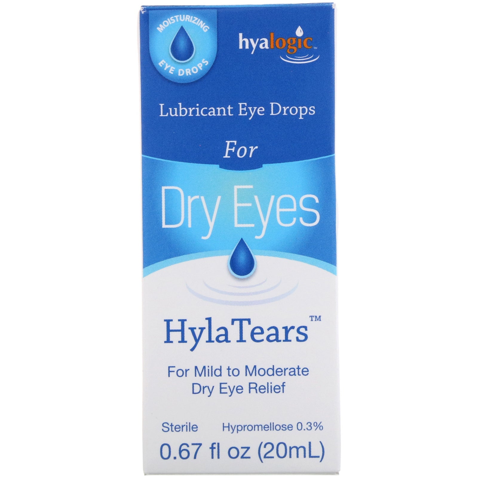 Hyalogic, HylaTears, Lubricant Eye Drops for Dry Eyes, 0.67 fl oz (20 ml)