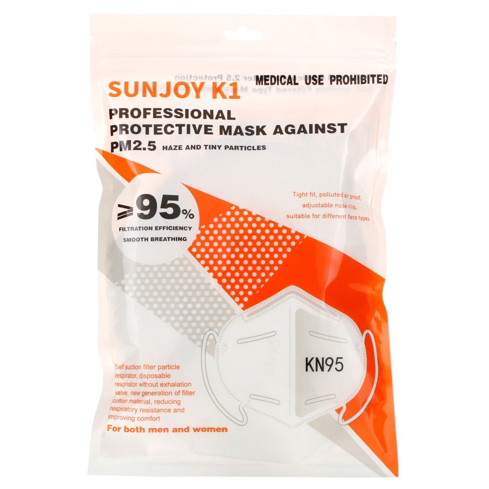 SunJoy, KN95, Professional Protective Disposable Face Mask, 10 Pack