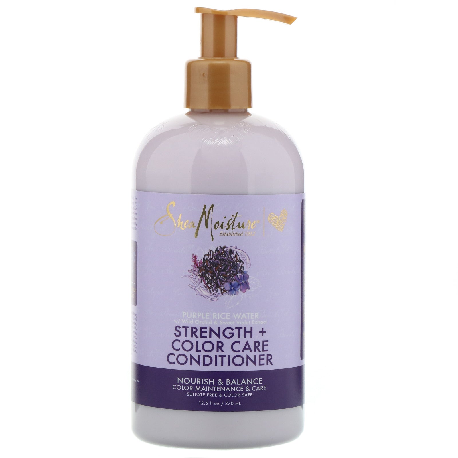 SheaMoisture, Strength + Color Care Conditioner, Purple Rice Water, 12.5 fl oz (370 ml)