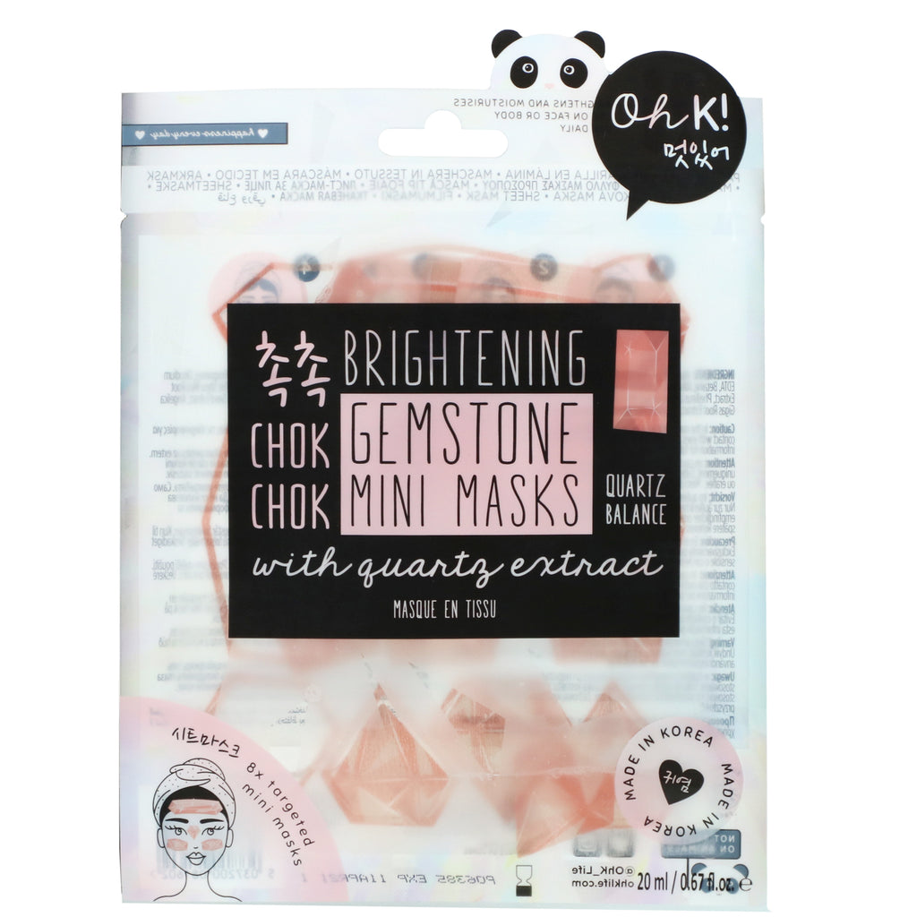 Oh K!, Chok Chok, Brightening, Gemstone Mini Masks, 8 Sheets, 0.67 fl oz. (20 ml)