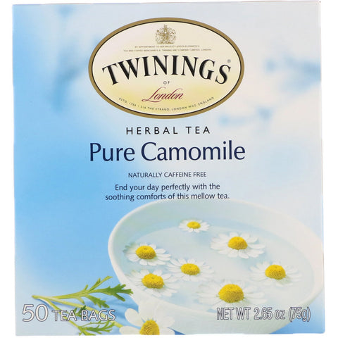 Twinings, Herbal Tea, Pure Camomile, Caffeine Free, 50 Tea Bags, 2.65 oz (75 g)