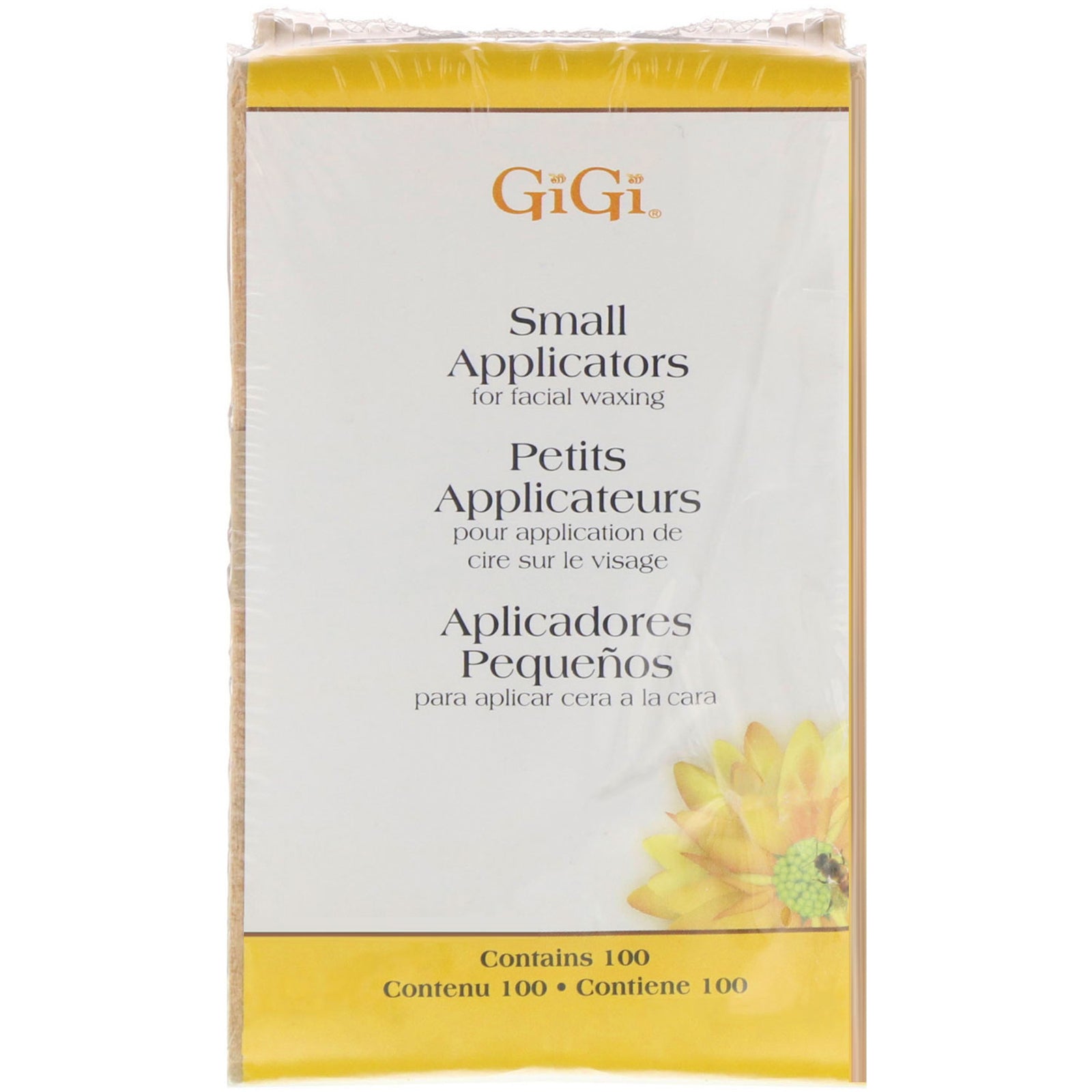 Gigi Spa, Small Applicators for Facial Waxing, 100 Small Applicators