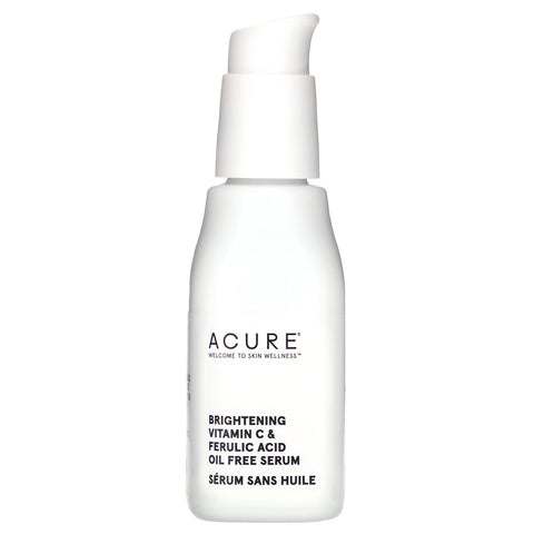 Acure, Brightening Vitamin C & Ferulic Acid Oil Free Serum, 1 fl oz (30 ml)