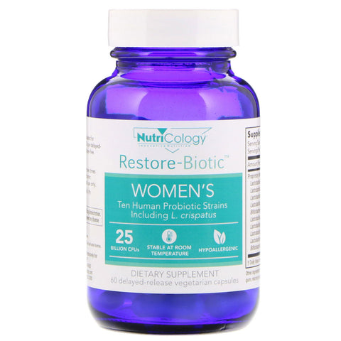 Nutricology, Restore-Biotic Women's, 25 Billion, 60 Delayed-Release Vegetarian Capsules