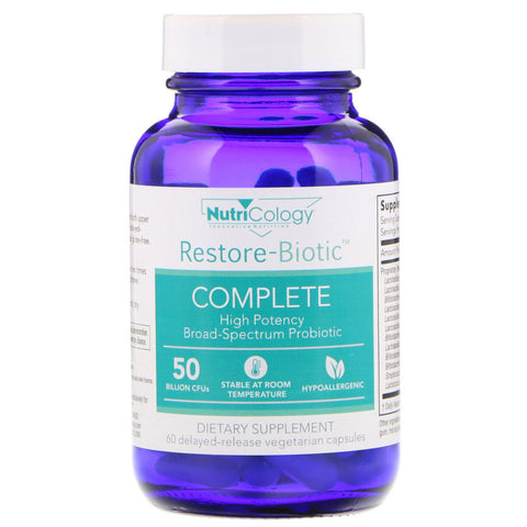 Nutricology, Restore-Biotic Complete, 50 Billion, 60 Delayed-Release Vegetarian Capsules