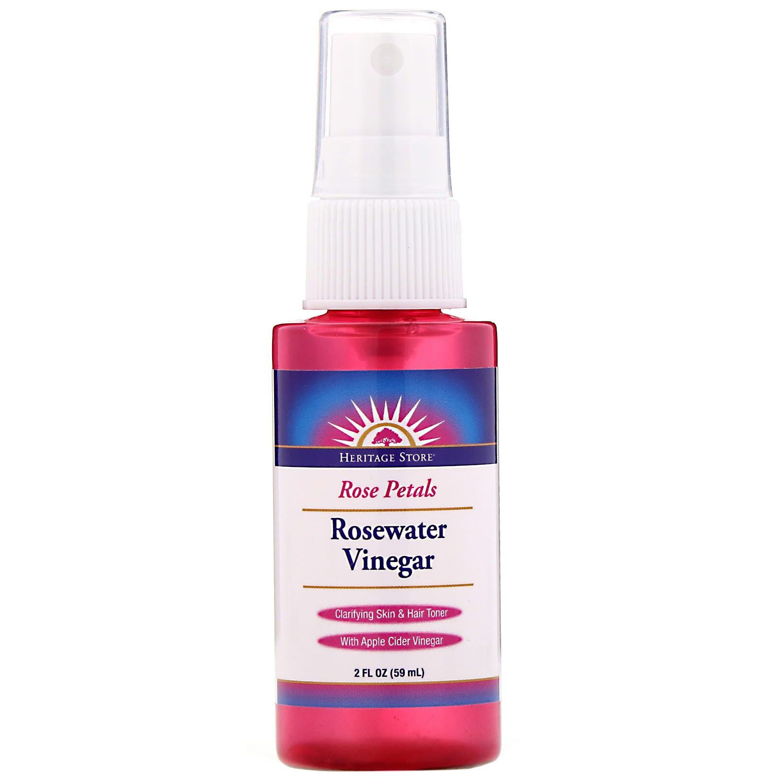 Heritage Store, Rosewater Vinegar, Rose Petals, 2 fl oz (59 ml)