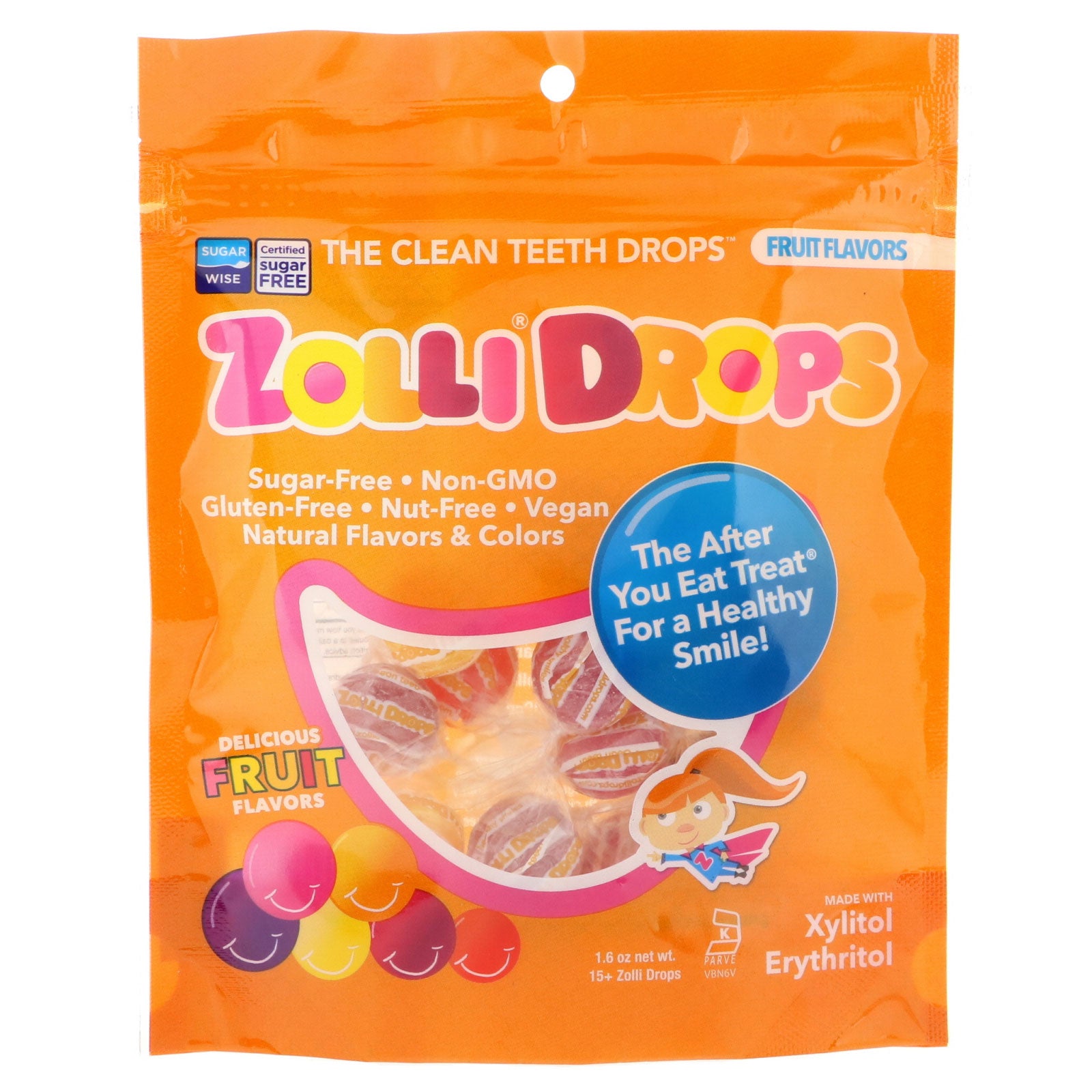 Zollipops, Zolli Drops, The Clean Teeth Drops, Fruit Flavors, 15+ Zolli Drops, 1.6 oz