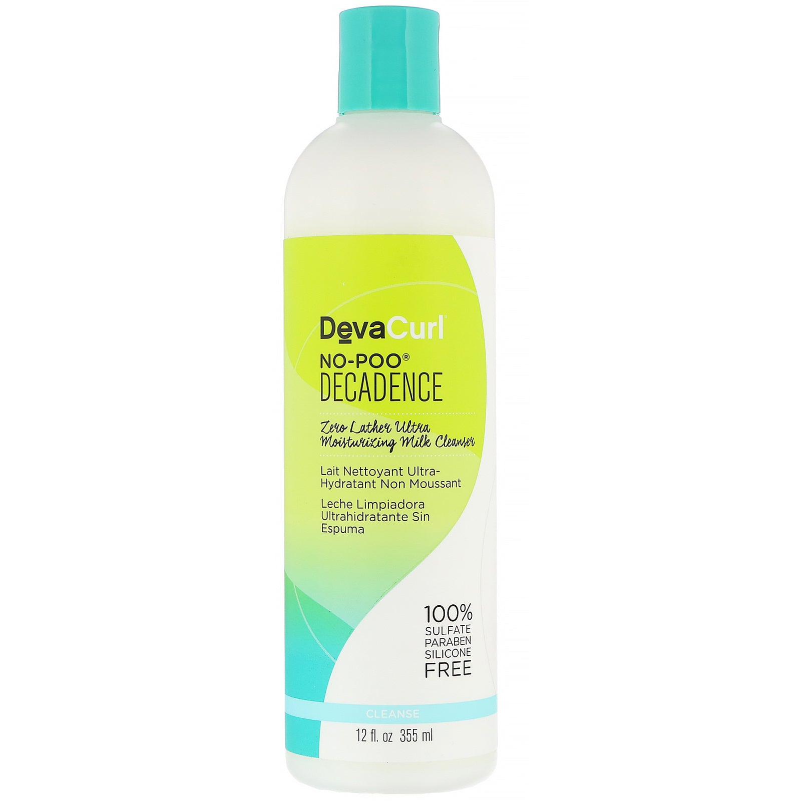 DevaCurl, No-Poo, Decadence, Zero Lather Ultra Moisturizing Milk Cleanser, 12 fl oz (355 ml)