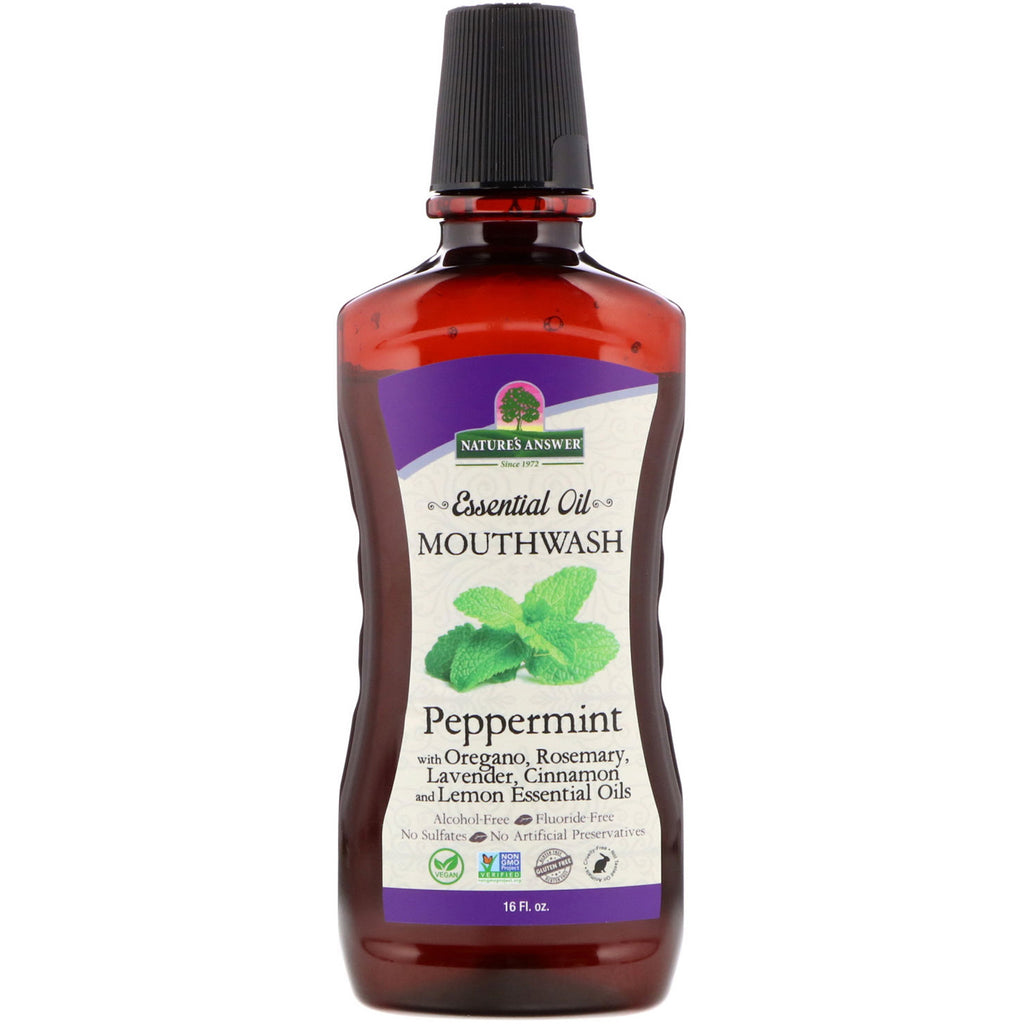 Nature's Answer, Essential Oil Mouthwash, Peppermint, 16 fl oz