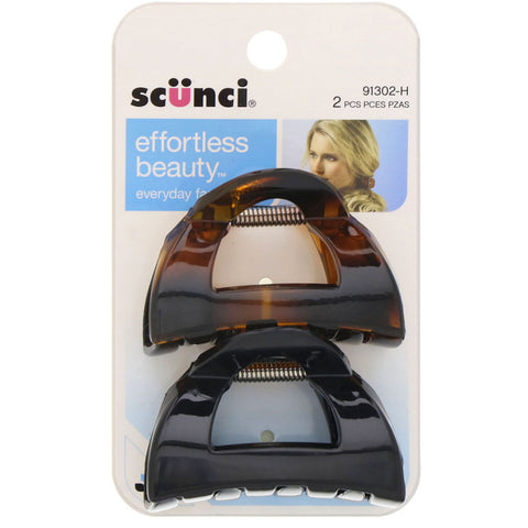 Scunci, Effortless Beauty, Clutch Jaw Clips, 2 Pieces