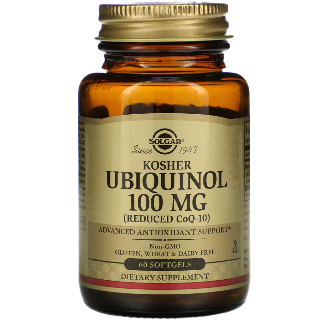 Solgar, Kosher Ubiquinol, 100 mg, 60 Softgels