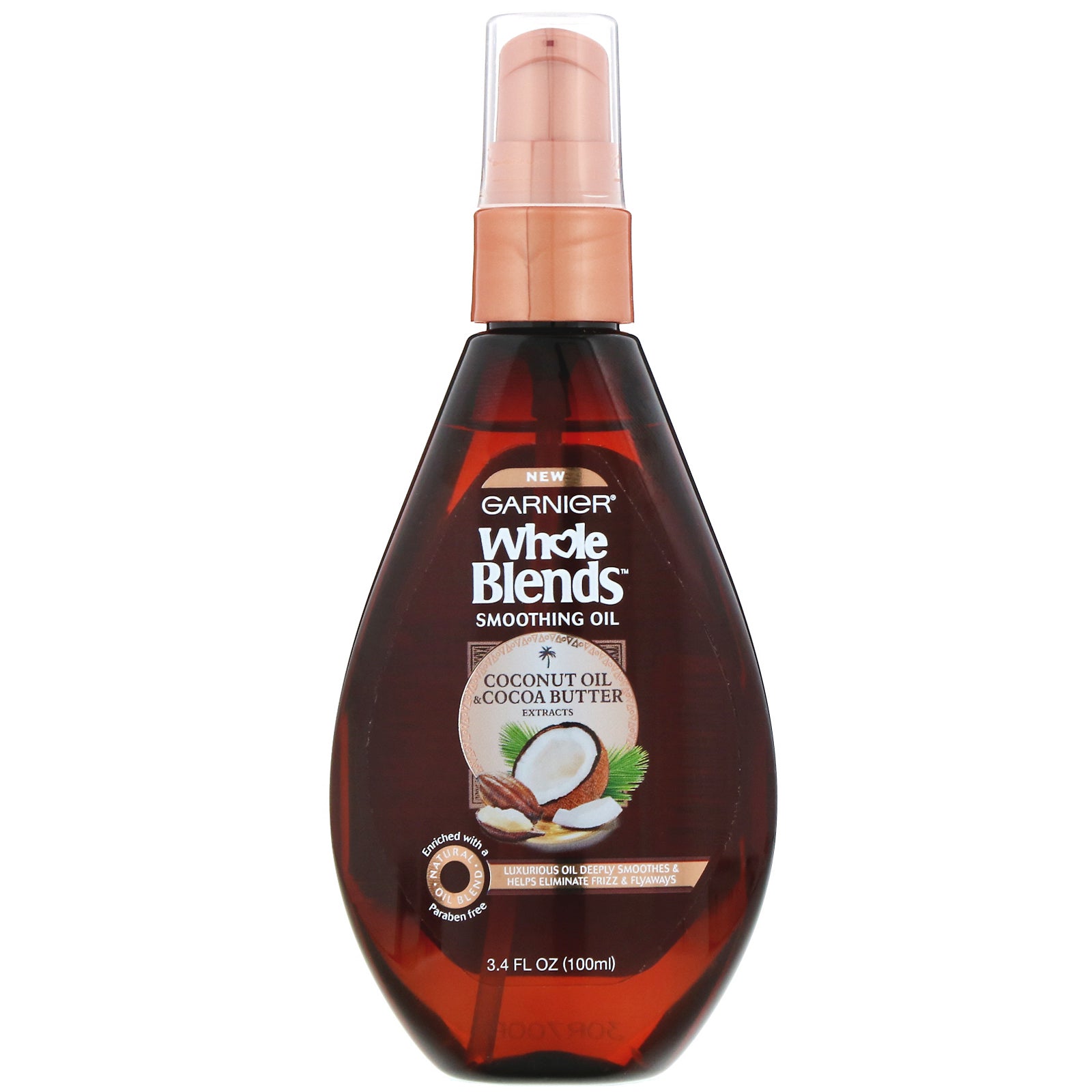 Garnier, Whole Blends, Coconut Oil & Cocoa Butter Smoothing Oil, 3.4 fl oz (100 ml)