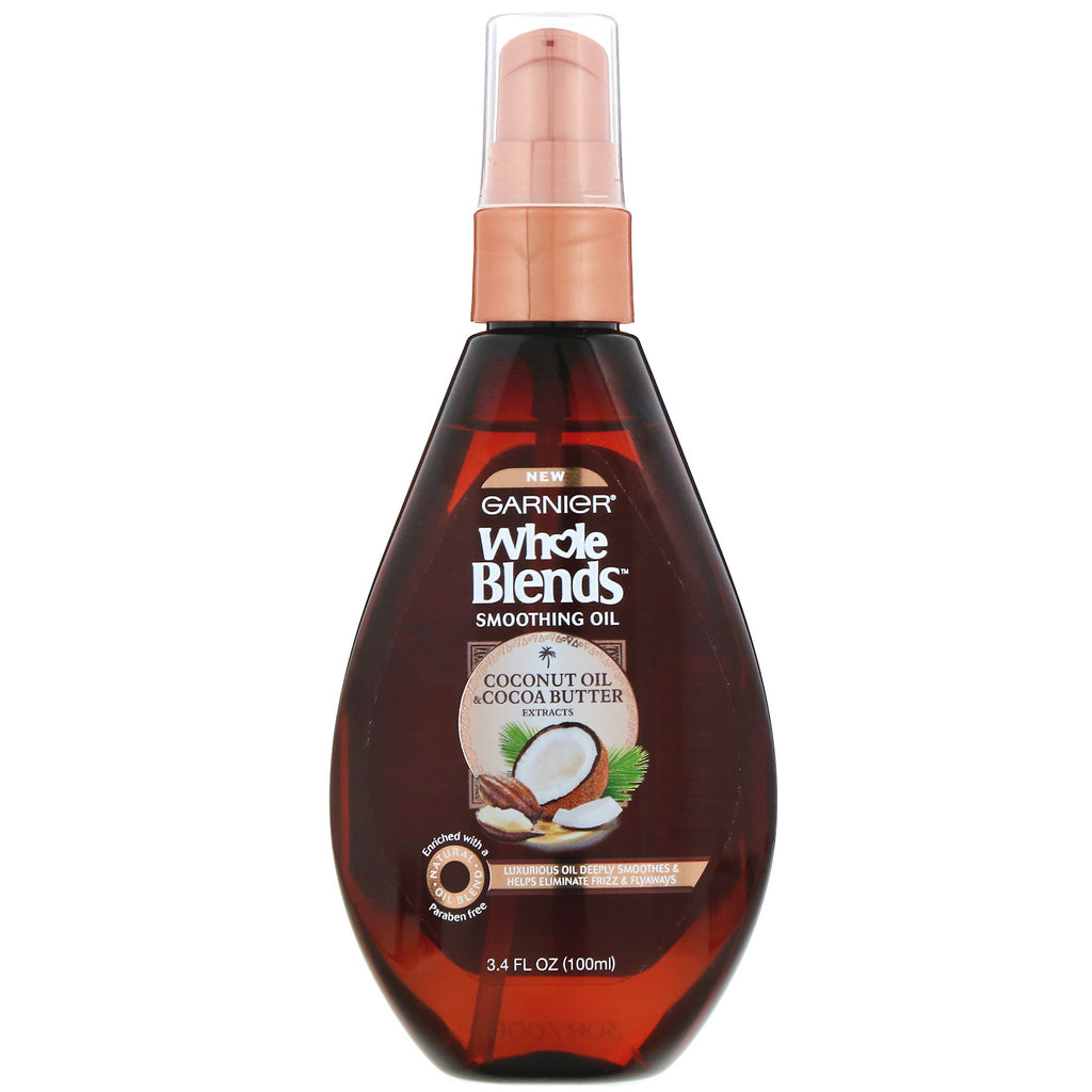 Garnier, Whole Blends, Coconut Oil & Cocoa Butter Smoothing Oil, 3.4 fl oz (100 ml)