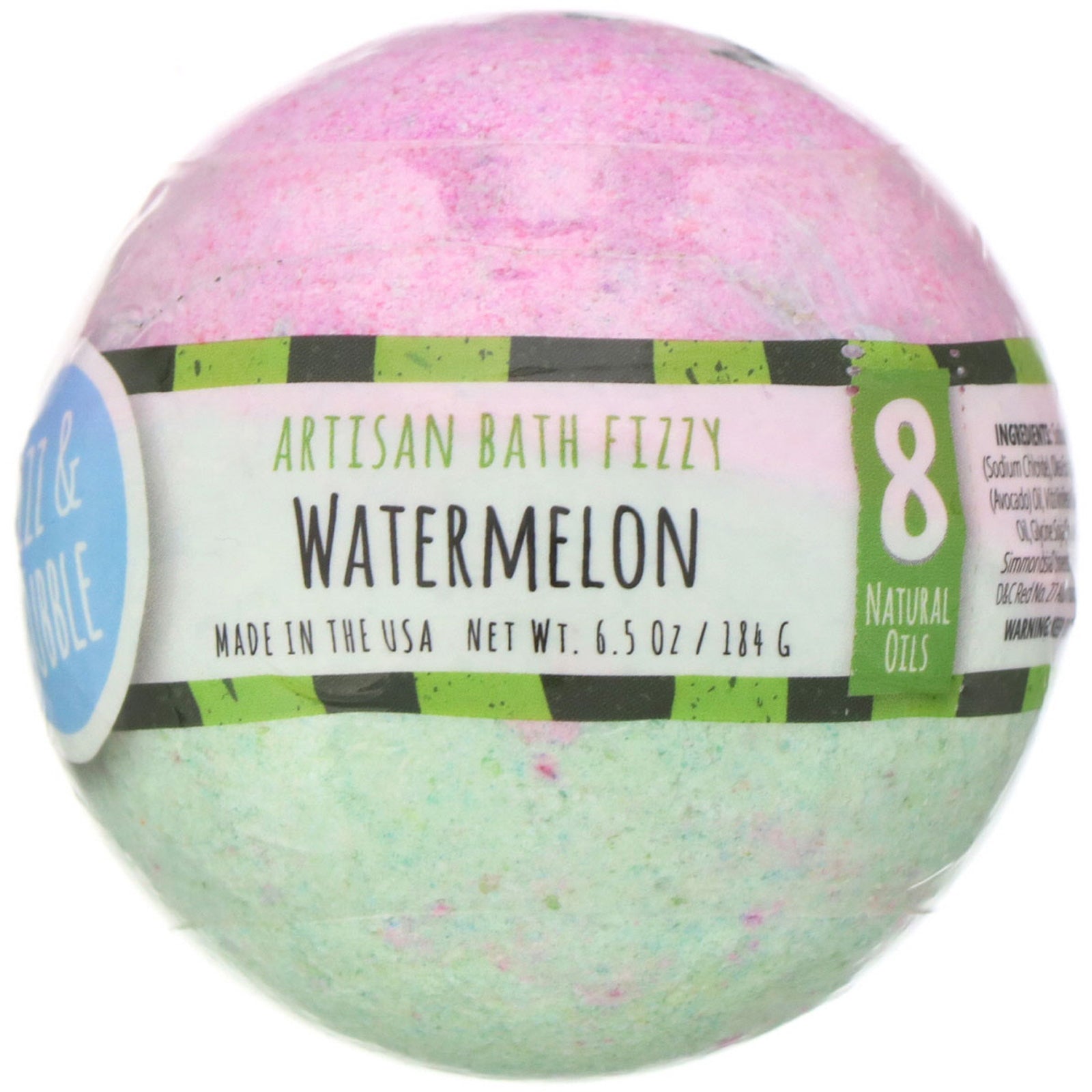 Fizz & Bubble, Artisan Bath Fizzy, Watermelon, 6.5 oz (184 g)