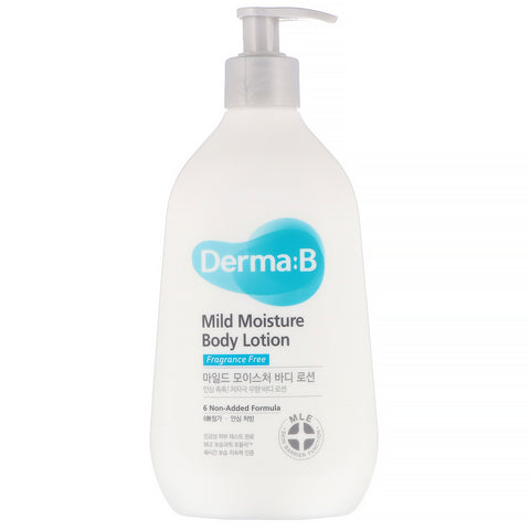 Derma:B, Mild Moisture Body Lotion, Fragrance Free, 13.5 fl oz (400 ml)