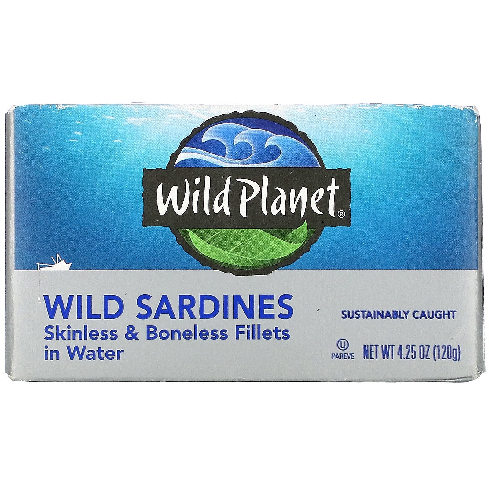 Wild Planet, Wild Sardines, Skinless & Boneless Fillets in Water, 4.25 oz (120 g)