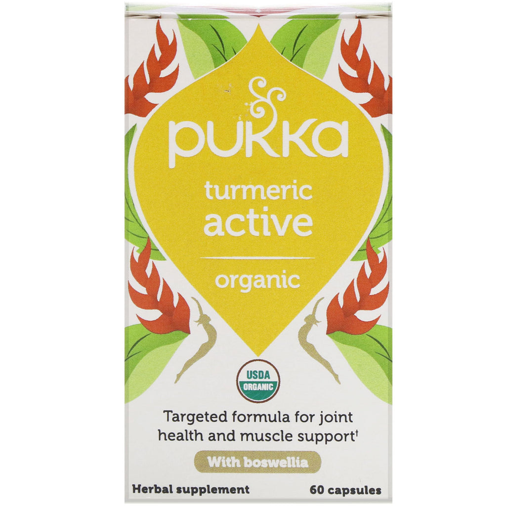 Pukka Herbs, Organic Turmeric, Active, 60 Capsules