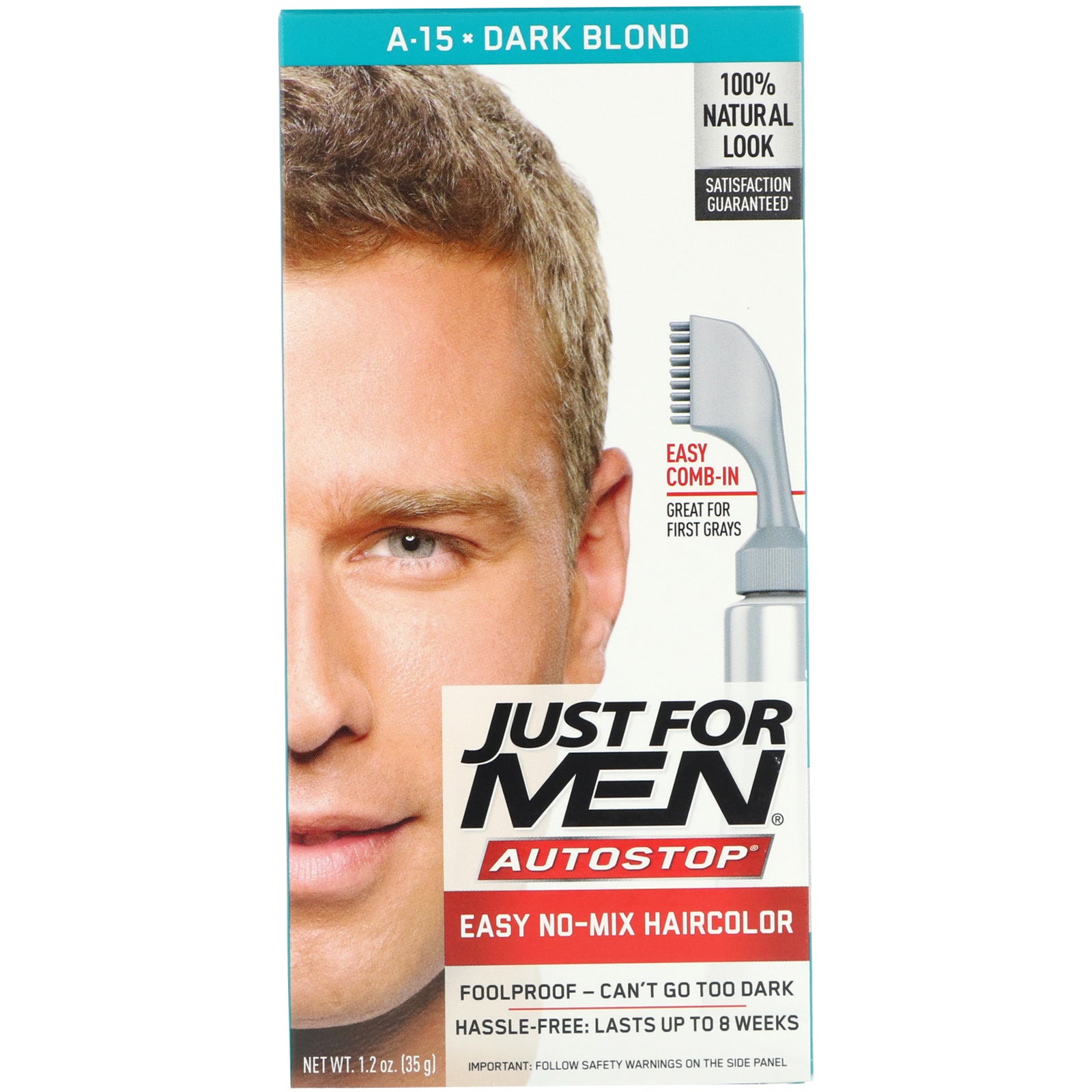 Just for Men, Autostop Men's Hair Color, Dark Blond A-15, 1.2 oz (35 g)