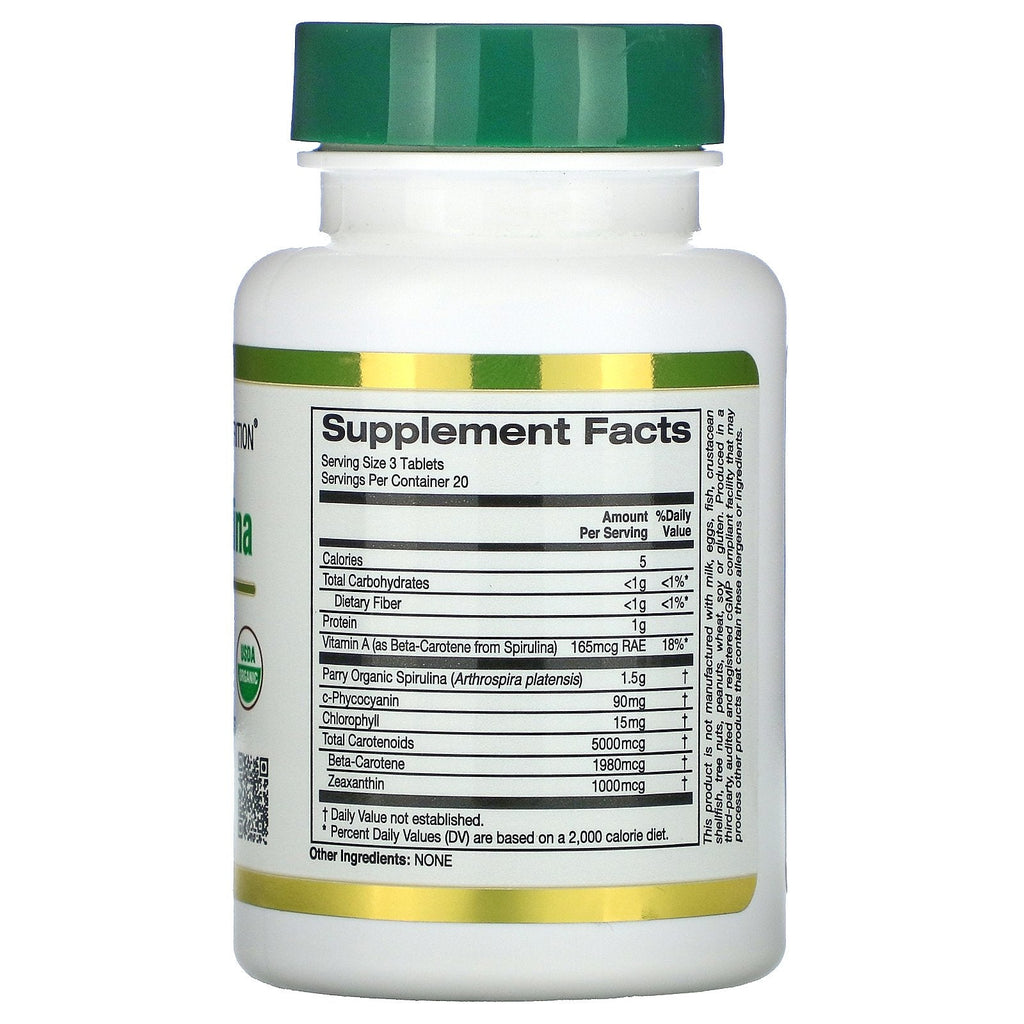 California Gold Nutrition,  Spirulina, USDA , 500 mg, 60 Tablets