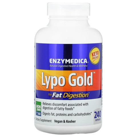 Enzymedica, Lypo Gold, For Fat Digestion, 240 Capsules