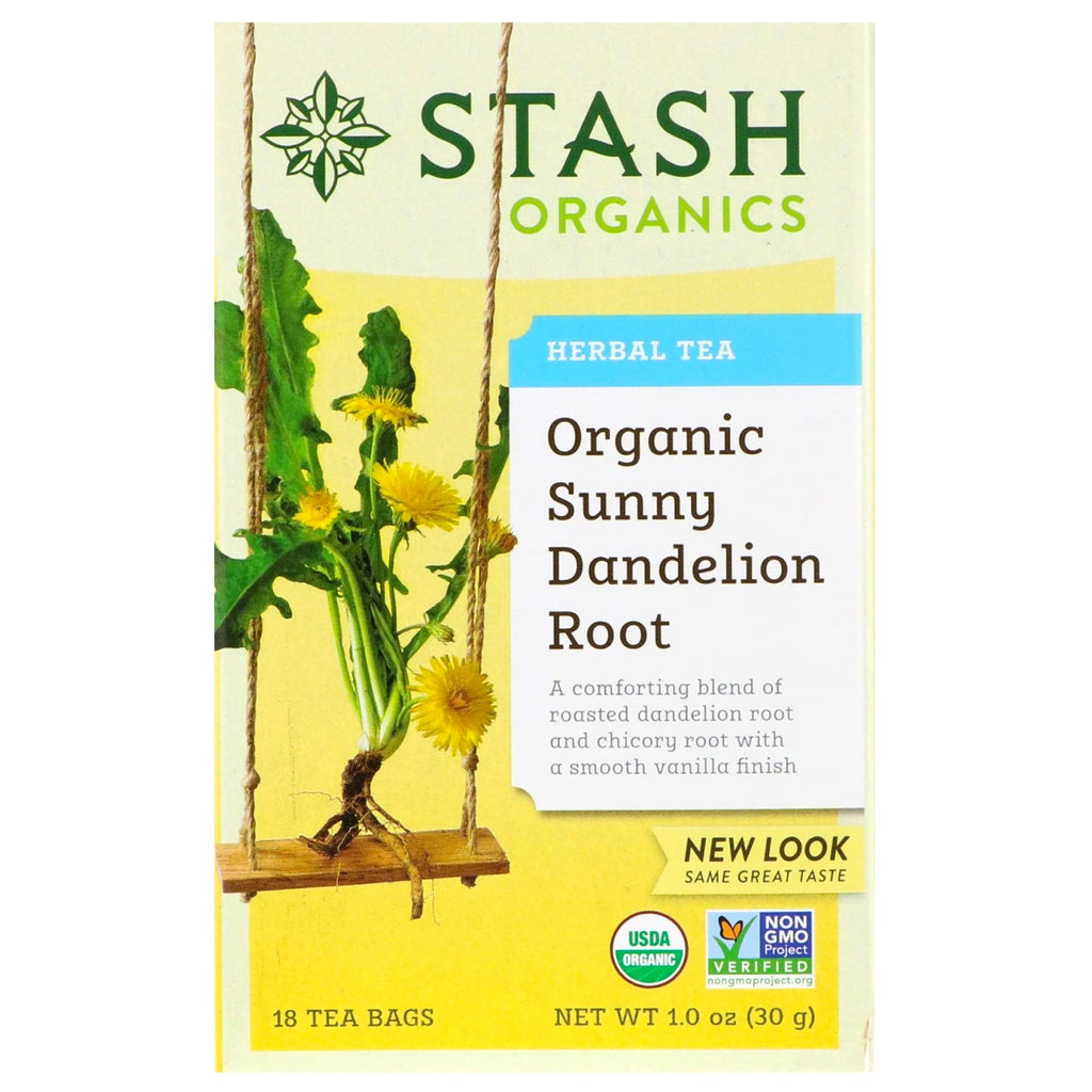 Stash Tea, Herbal Tea, Organic Sunny Dandelion Root, 18 Tea Bags, 1.0 oz (30 g)