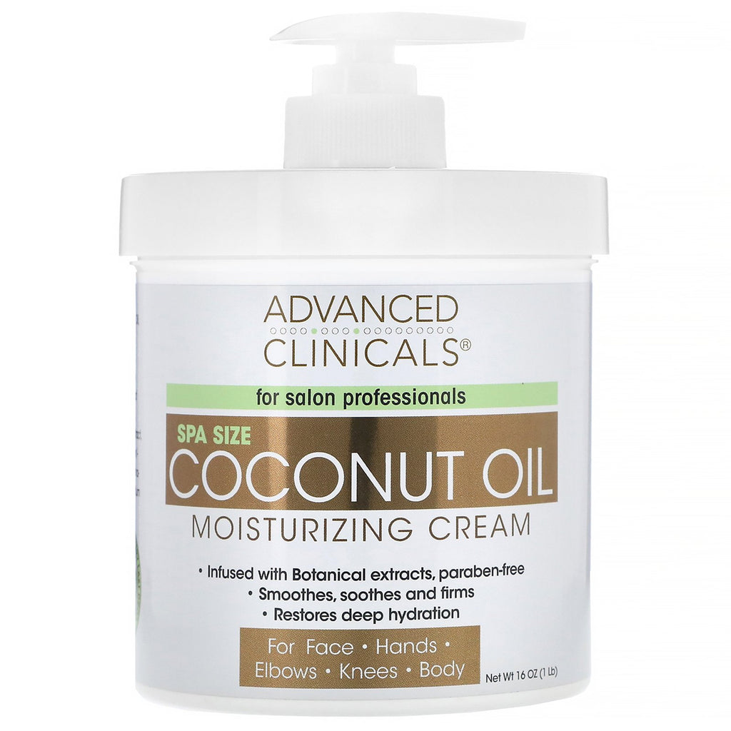 Advanced Clinicals, Coconut Oil Moisturizing Cream, 16 oz (454 g)