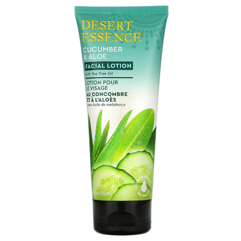 Desert Essence, Facial Lotion, Cucumber & Aloe, 3.4 oz (100 ml)