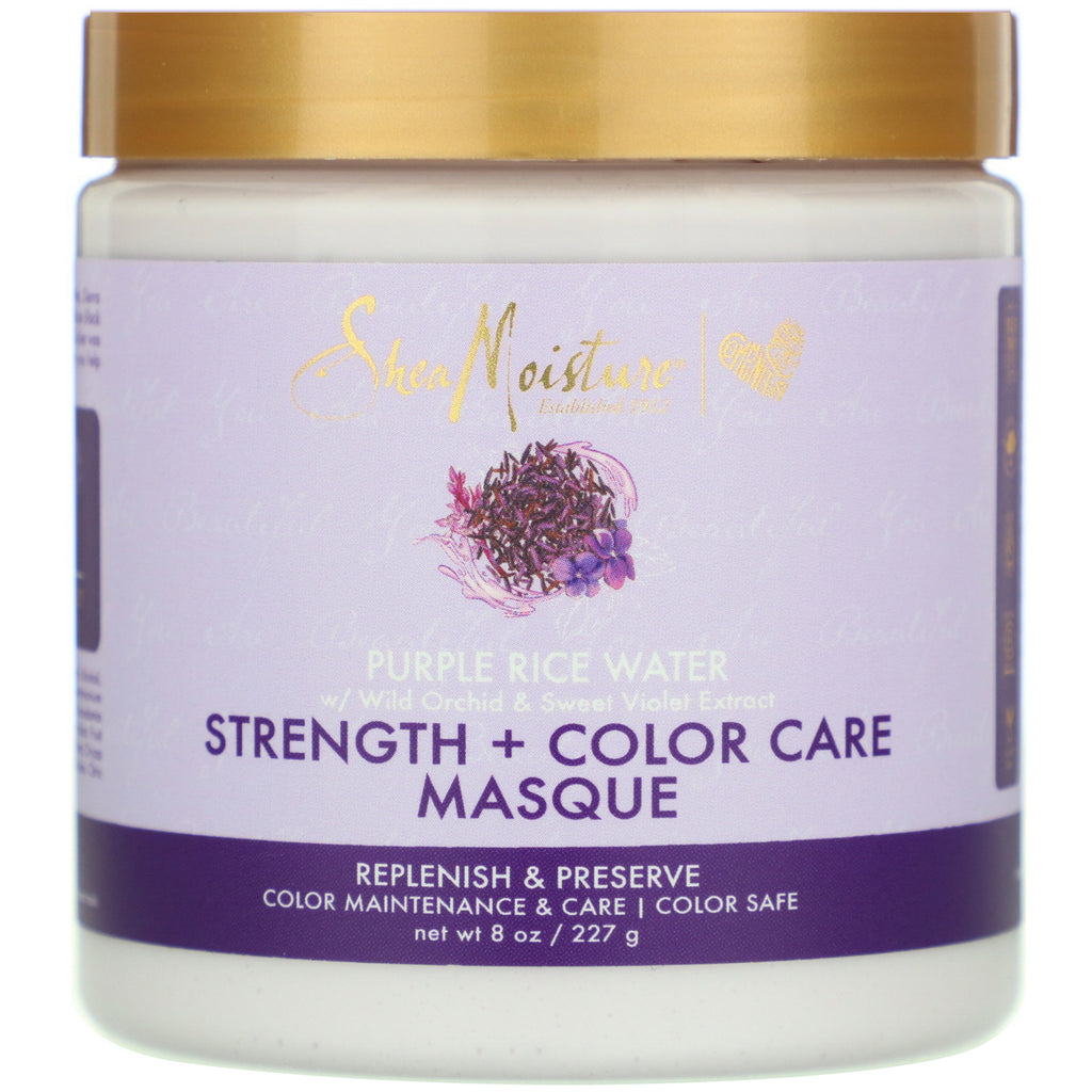 SheaMoisture, Purple Rice Water, Strength + Color Care Masque, 8 oz (227 g)