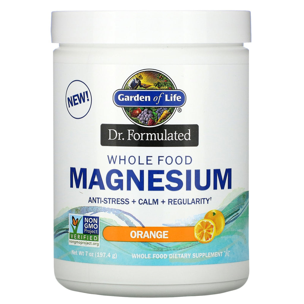 Garden of Life, Dr. Formulated, Whole Food Magnesium Powder, Orange, 7 oz (197.4 g)