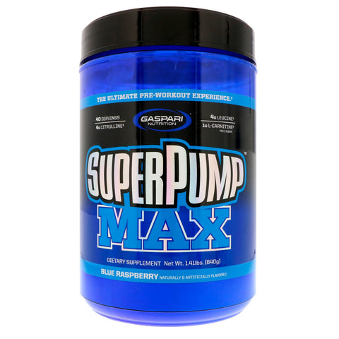 Gaspari Nutrition, SuperPump Max, Blue Raspberry , 1.41 lbs (640 g)