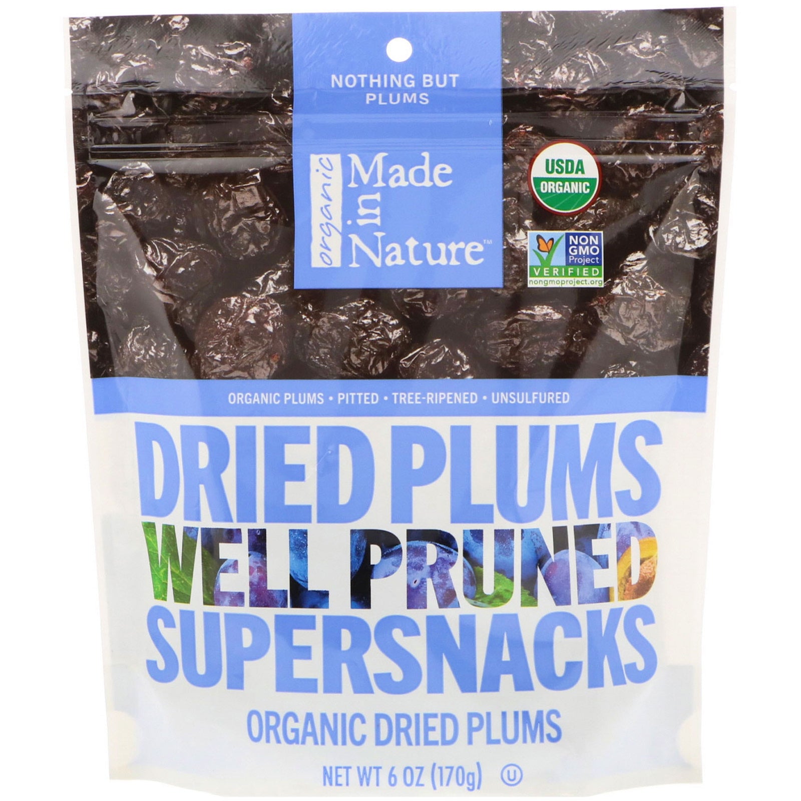 Made in Nature, Organic Dried Plums, Well Pruned Supersnacks, 6 oz (170 g)