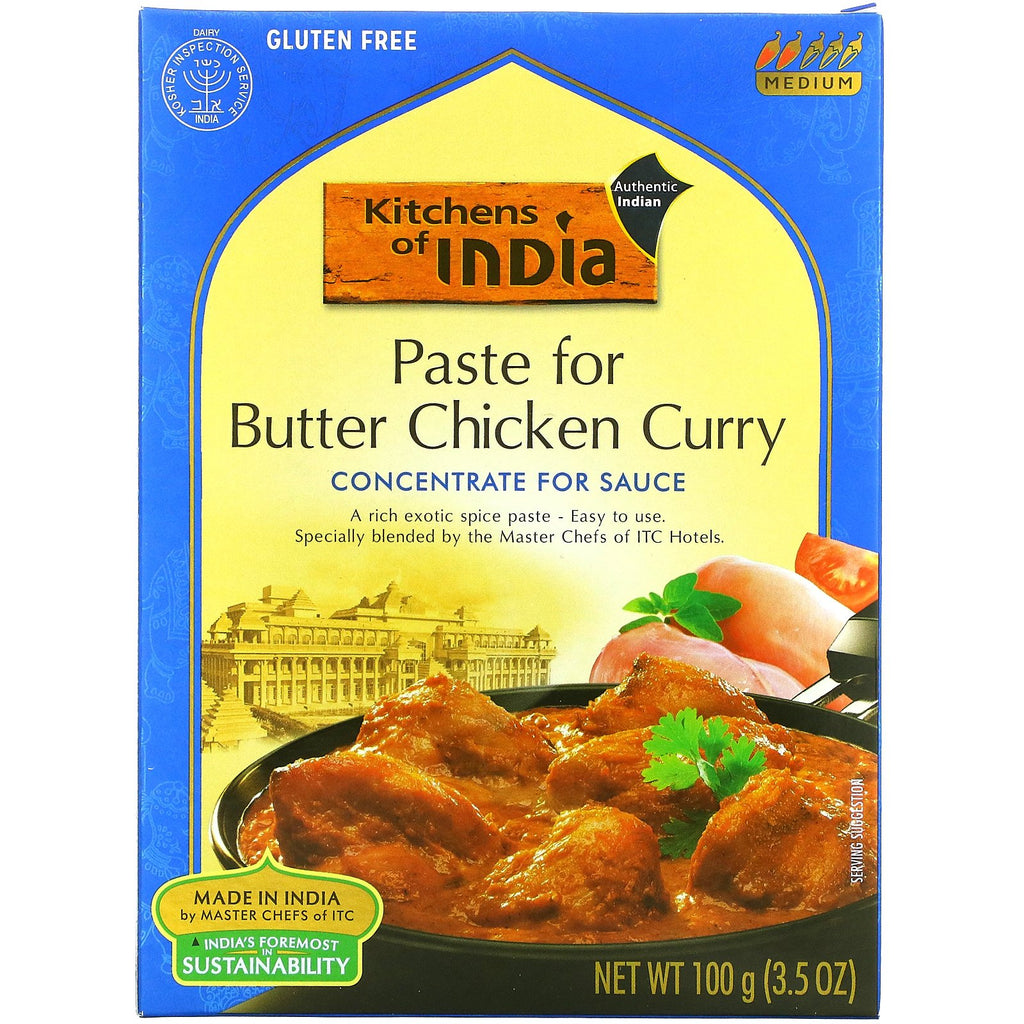 Kitchens of India, Kitchens of India, Paste for Butter Chicken Curry, Concentrate for Sauce, 3.5 oz (100 g)