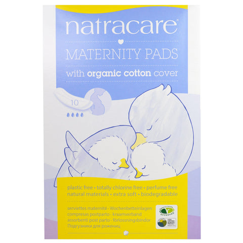 Natracare, Maternity Pads with Organic Cotton Cover, 10 Pads