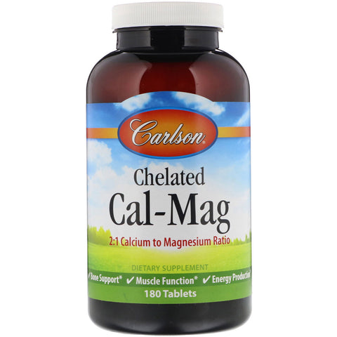 Carlson Labs, Chelated Cal-Mag, 180 Tablets