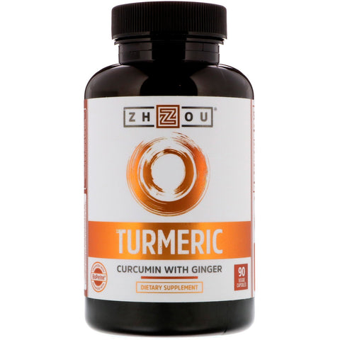 Zhou Nutrition, Turmeric, Curcumin with Ginger, 90 Veggie Capsules