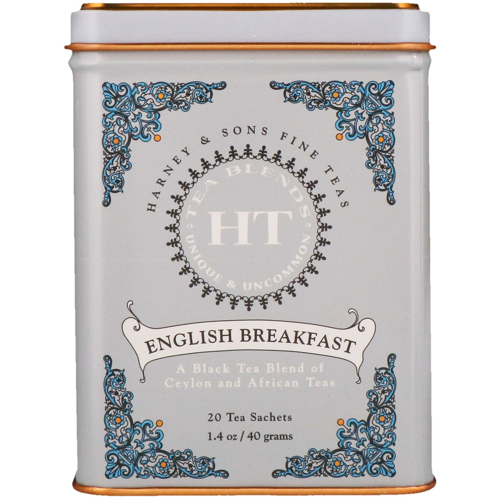 Harney & Sons, HT Tea Blend, English Breakfast, 20 Tea Sachets, 1.4 oz (40 g)