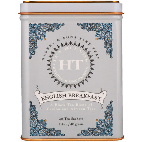 Harney & Sons, HT Tea Blend, English Breakfast, 20 Tea Sachets, 1.4 oz (40 g)
