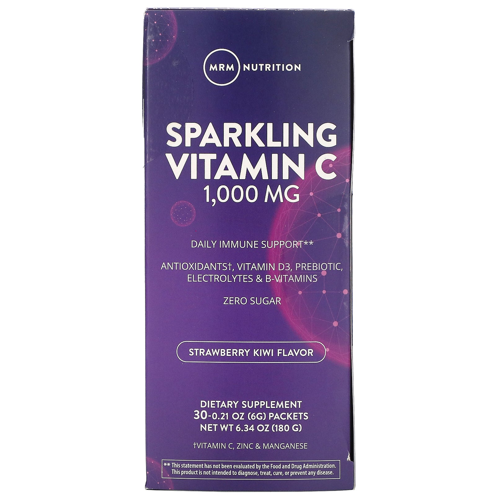MRM, Sparkling Vitamin C, Strawberry Kiwi, 1,000 mg, 30 Packets, 0.21 oz (6 g) Each