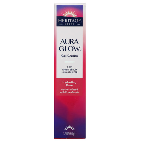 Heritage Store, Aura Glow Gel Cream, Hydrating Rose, 1.7 oz (50 g)