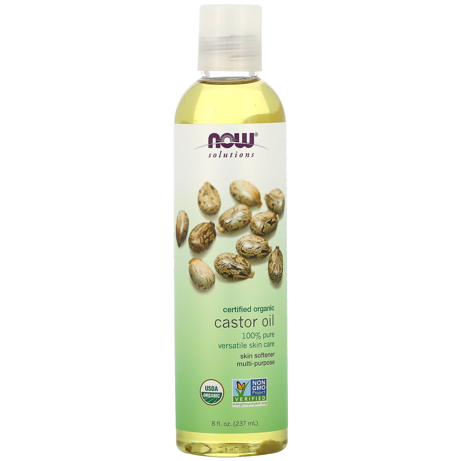 Now Foods, Solutions, Certified Organic Castor Oil, 8 fl oz (237 ml)