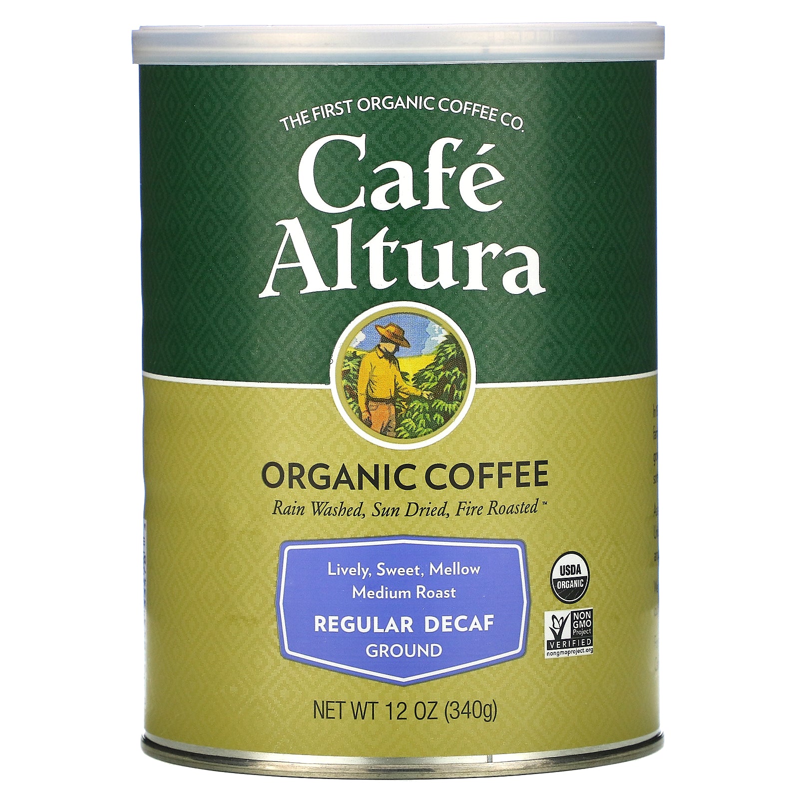 Cafe Altura, Organic Coffee, Regular Decaf,  Medium Roast, Ground, 12 oz (340 g)