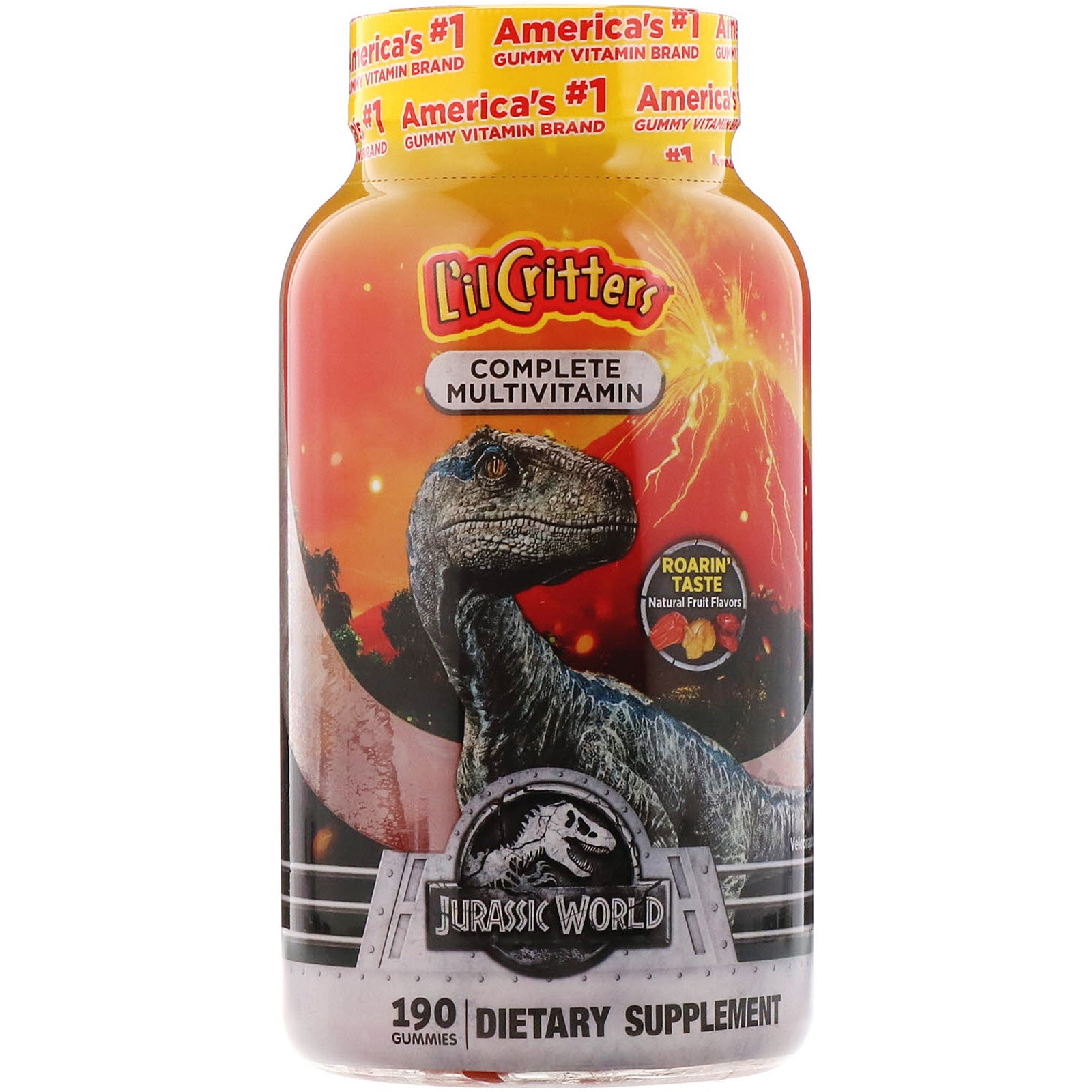 L'il Critters, Complete Multivitamin Gummies, Jurassic World, Natural Fruit Flavors, 190 Gummies