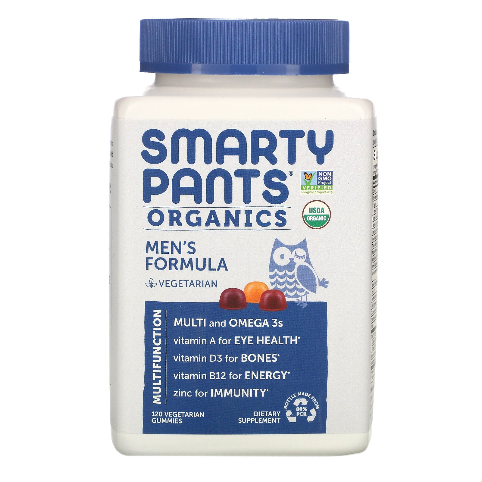 SmartyPants, Organics, Men's Formula, 120 Vegetarian Gummies